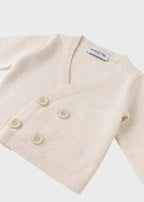 Cardigan Maglia Panna Incrociato ECA007I/P corredino e abbigliamento neonato | NANU' BABY