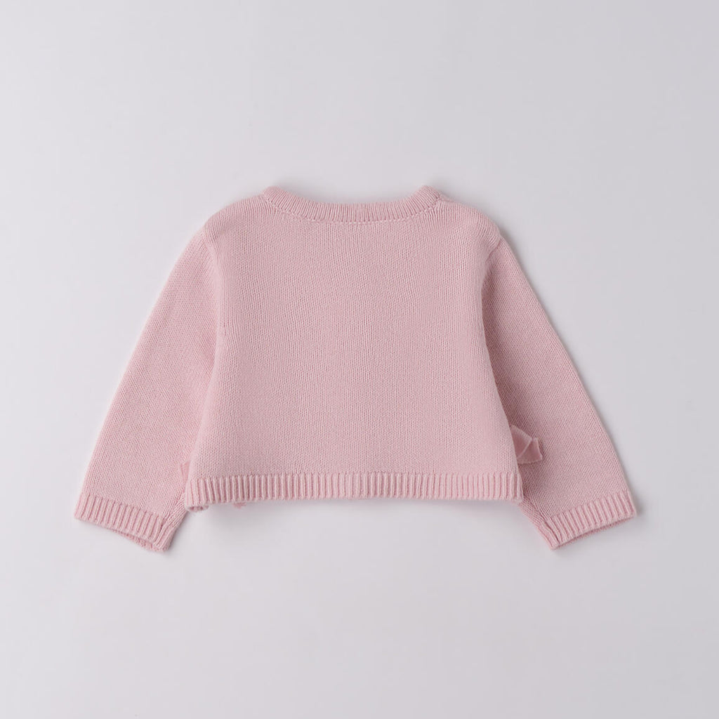 Pink Cotton and Wool Knit Cardigan for Girls 3F703/2714