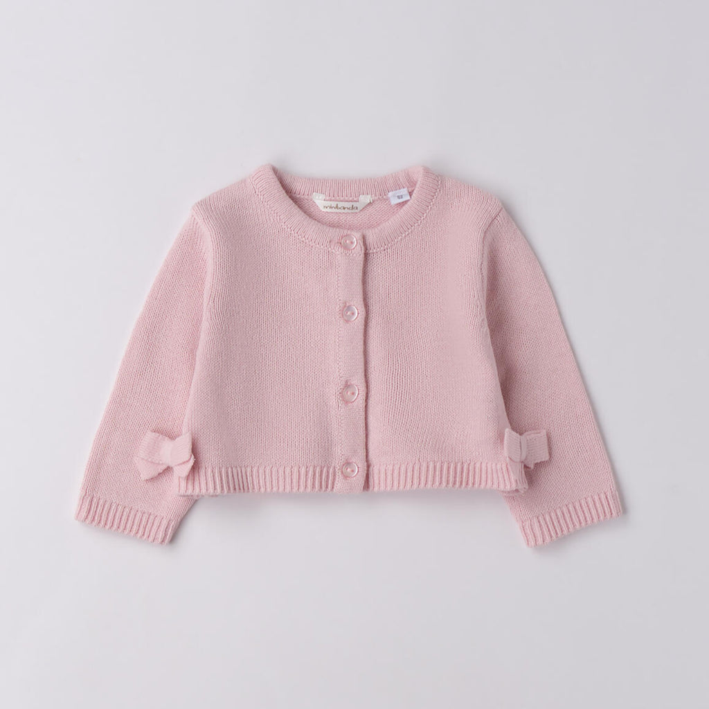 Pink Cotton and Wool Knit Cardigan for Girls 3F703/2714