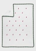 Coperta neonata cotone avorio ciliegine ricamate a mano 70x90cm Made Italy PICCOLA GIUGGIOLA CHERRY