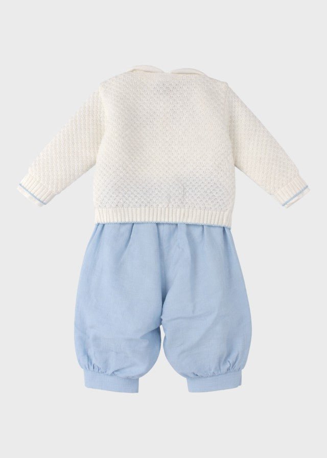 Completino Cerimonia Battesimo Cotone Bianco Cielo EV20960 corredino e abbigliamento neonato | NANU' BABY