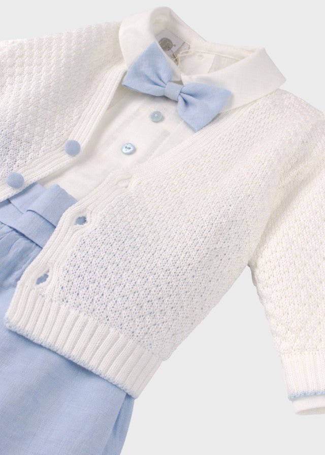 Completino Cerimonia Battesimo Cotone Bianco Cielo EV20960 corredino e abbigliamento neonato | NANU' BABY