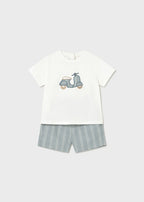 Completo Bermuda Lino Verde 1227/97 corredino e abbigliamento neonato | NANU' BABY