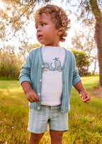 Completo Bermuda Lino Verde 1227/97 corredino e abbigliamento neonato | NANU' BABY