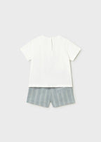 Completo Bermuda Lino Verde 1227/97 corredino e abbigliamento neonato | NANU' BABY