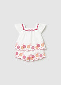 Completo Bermuda Ricamato Bianco 1214/81 corredino e abbigliamento neonato | NANU' BABY