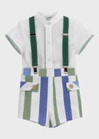 Completo Bretelle Bottoncini Erba 0255/45 corredino e abbigliamento neonato | NANU' BABY