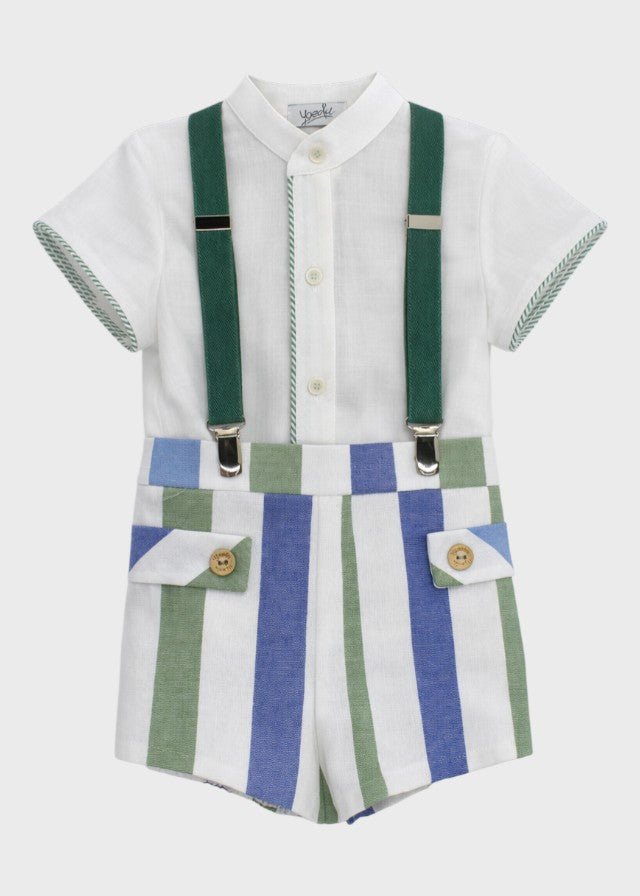 Completo Bretelle Bottoncini Erba 0255/45 corredino e abbigliamento neonato | NANU' BABY