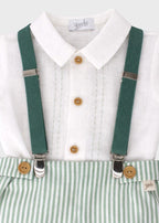 Completo Bretelle Bottoncini Verde 0257/52 corredino e abbigliamento neonato | NANU' BABY