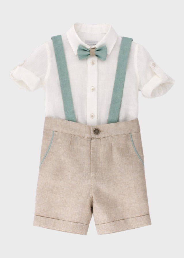 Completo Cerimonia Elegante Beige F3436/779 corredino e abbigliamento neonato | NANU' BABY