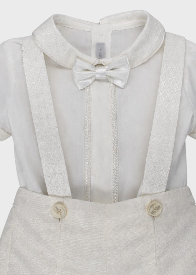 Completo Cerimonia Elegante Panna B3411/94 corredino e abbigliamento neonato | NANU' BABY