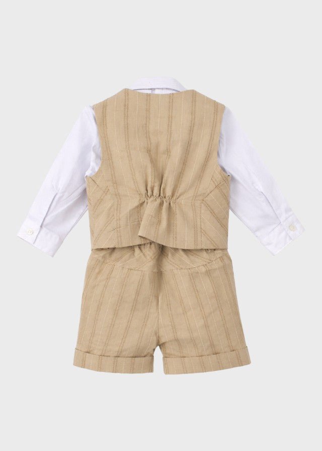 Completo Cerimonia Gilet Bermuda Marrone corredino e abbigliamento neonato | NANU' BABY