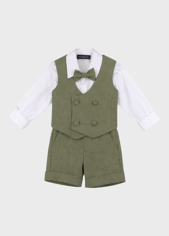 Completo Cerimonia Gilet Bermuda Verde corredino e abbigliamento neonato | NANU' BABY