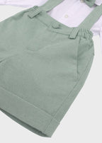 Completo Cerimonia Gilet Bermuda Verde Salvia corredino e abbigliamento neonato | NANU' BABY