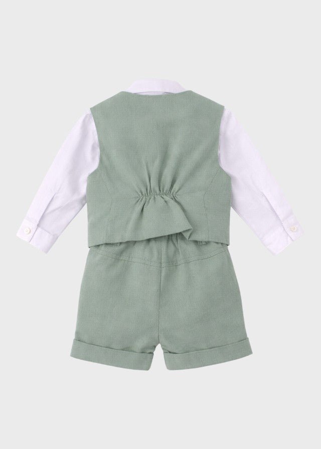 Completo Cerimonia Gilet Bermuda Verde Salvia corredino e abbigliamento neonato | NANU' BABY