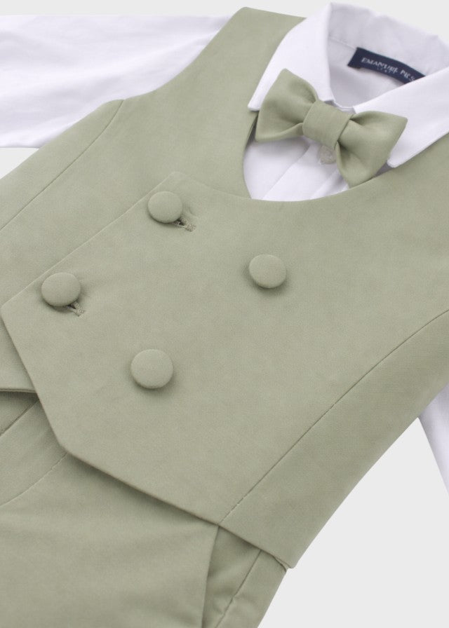 Completo Cerimonia Gilet Bermuda Verde Salvia corredino e abbigliamento neonato | NANU' BABY