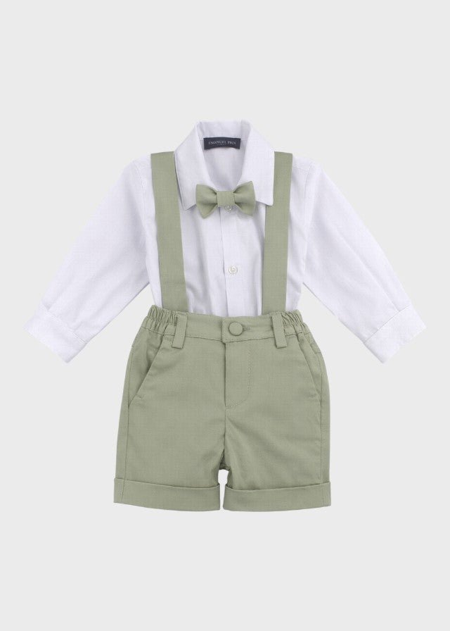 Completo Cerimonia Gilet Bermuda Verde Salvia corredino e abbigliamento neonato | NANU' BABY