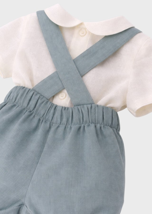 Completo Cerimonia Lino Azzurro 39825/A corredino e abbigliamento neonato | NANU' BABY