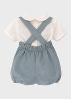 Completo Cerimonia Lino Azzurro 39825/A corredino e abbigliamento neonato | NANU' BABY