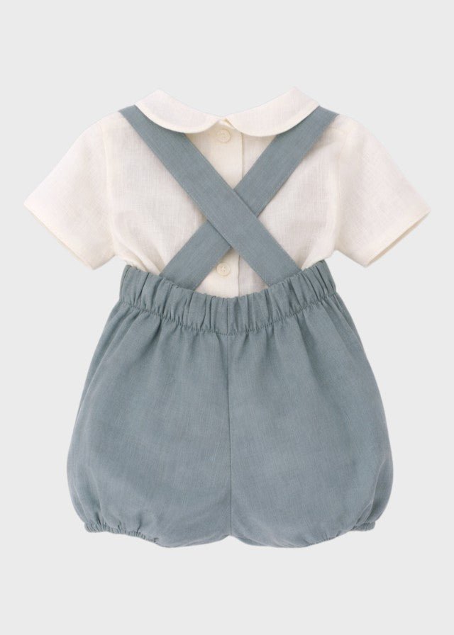 Completo Cerimonia Lino Azzurro 39825/A corredino e abbigliamento neonato | NANU' BABY