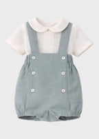 Completo Cerimonia Lino Azzurro 39825/A corredino e abbigliamento neonato | NANU' BABY