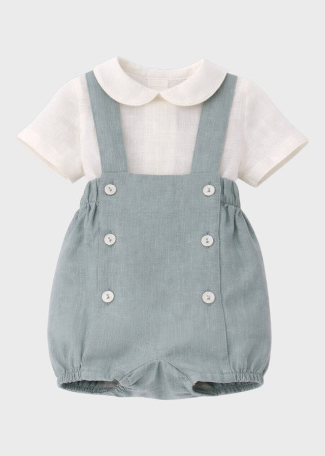 Completo Cerimonia Lino Azzurro 39825/A corredino e abbigliamento neonato | NANU' BABY