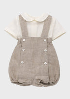 Completo Cerimonia Lino Beige 39825 corredino e abbigliamento neonato | NANU' BABY