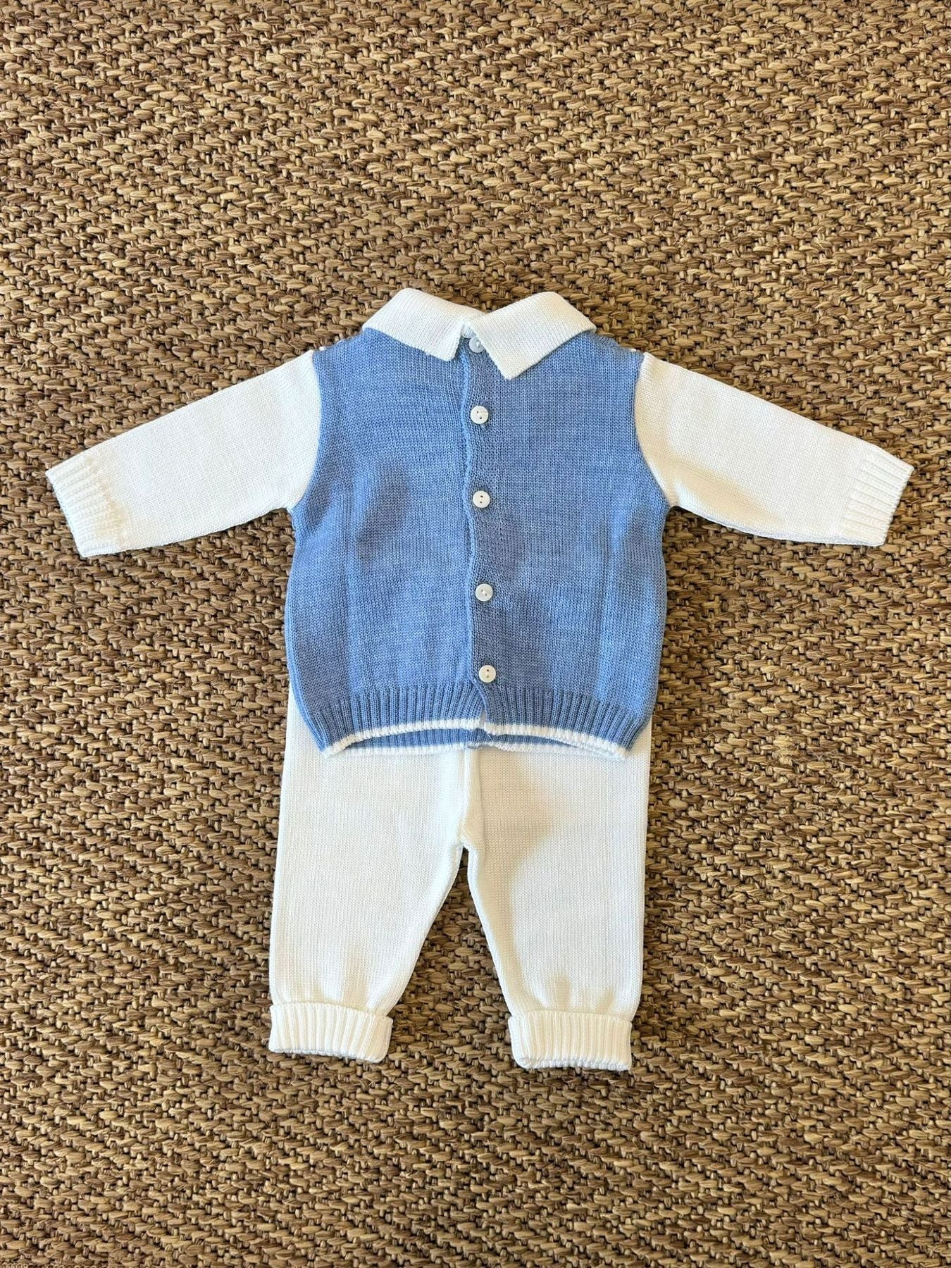 Completo con Papillon Neonato Azzurro 6815/A corredino e abbigliamento neonato | NANU' BABY