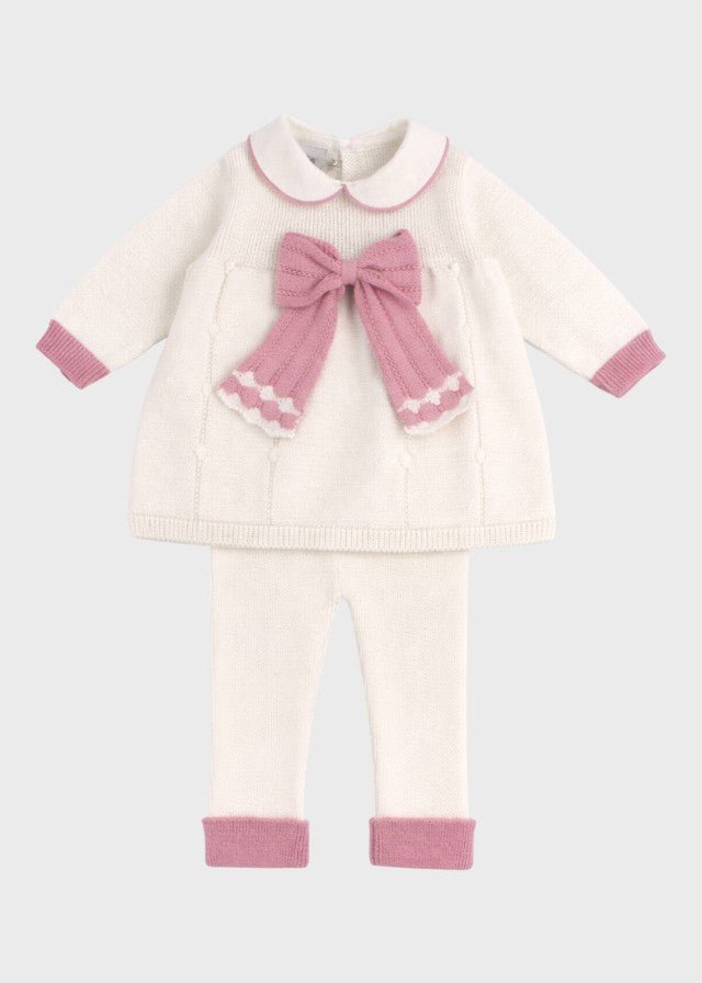 Completo Cotone Fiocco Melograno Vaniglia EK1619 corredino e abbigliamento neonato | NANU' BABY