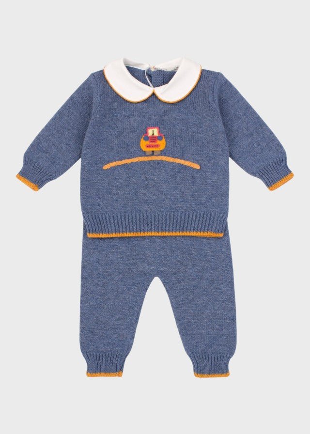 Completo Cotone Macchinina Blu CETIN/CN - B corredino e abbigliamento neonato | NANU' BABY