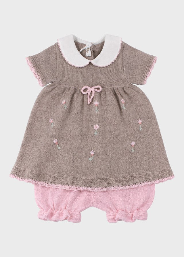 Completo Cotone Margherite Sabbia 363 corredino e abbigliamento neonato | NANU' BABY