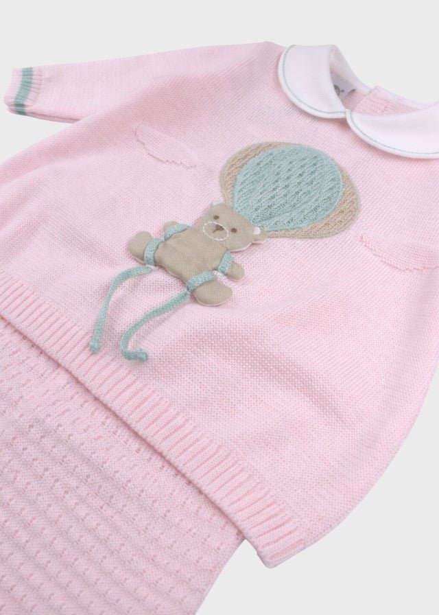 Completo Cotone Mongolfiera Rosa EK5019R corredino e abbigliamento neonato | NANU' BABY