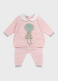 Completo Cotone Mongolfiera Rosa EK5019R corredino e abbigliamento neonato | NANU' BABY