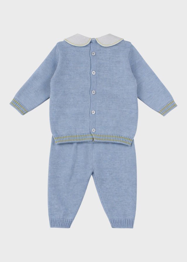 Completo Cotone Pois Nocciolina Cielo EK5650 corredino e abbigliamento neonato | NANU' BABY