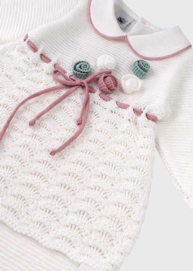 Completo Cotone Roselline Melograno EK1719 corredino e abbigliamento neonato | NANU' BABY