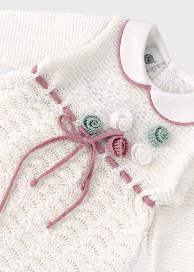 Completo Cotone Roselline Melograno EK1719 corredino e abbigliamento neonato | NANU' BABY