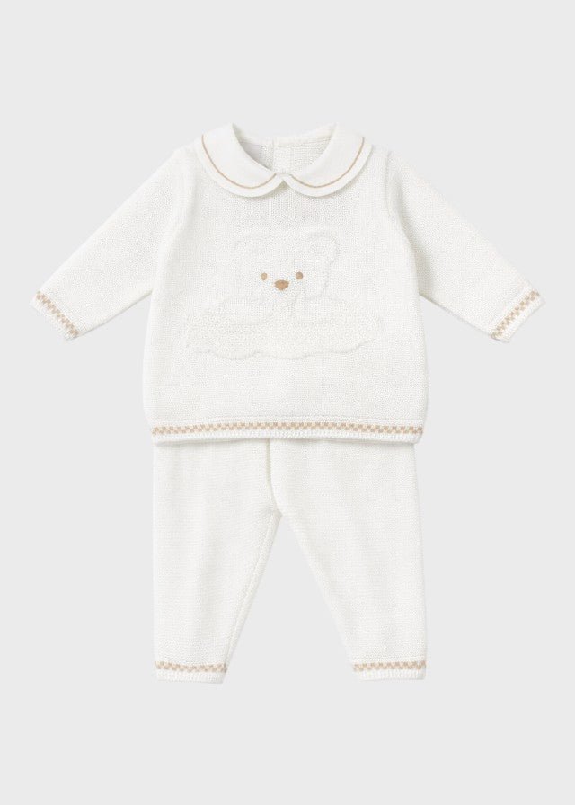 Completo Cotone Teddy Avorio EK5750/A corredino e abbigliamento neonato | NANU' BABY