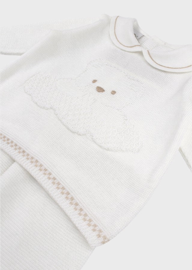Completo Cotone Teddy Avorio EK5750/A corredino e abbigliamento neonato | NANU' BABY