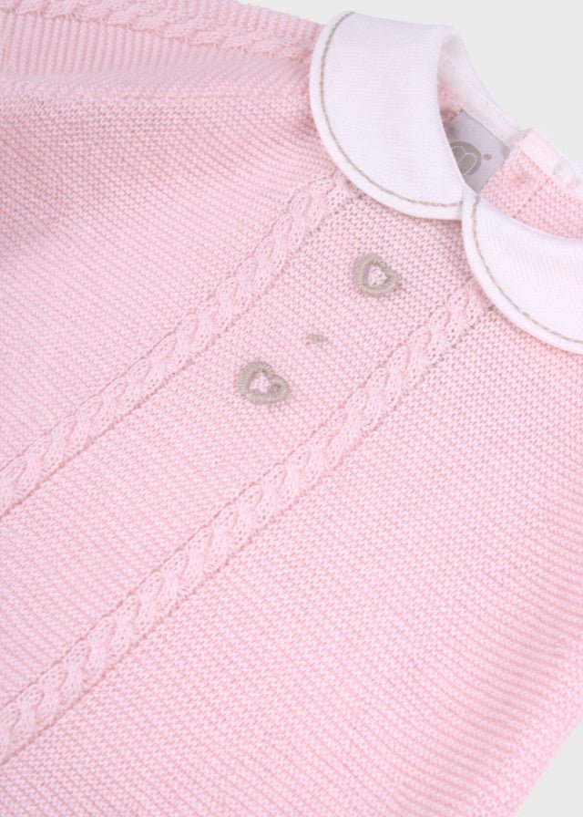 Completo Cuoricini Tortora Rosa EK6319/R corredino e abbigliamento neonato | NANU' BABY