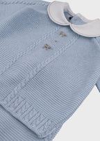 Completo Fiocchetti Tortora Cielo EK6350/C corredino e abbigliamento neonato | NANU' BABY