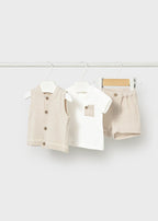 Completo Gilet Maglia Avorio 1279/2 corredino e abbigliamento neonato | NANU' BABY