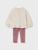 Completo leggings pullover Bimba Rosa 2738/28 corredino e abbigliamento neonato | NANU' BABY