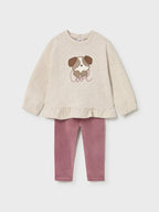 Completo leggings pullover Bimba Rosa 2738/28 corredino e abbigliamento neonato | NANU' BABY