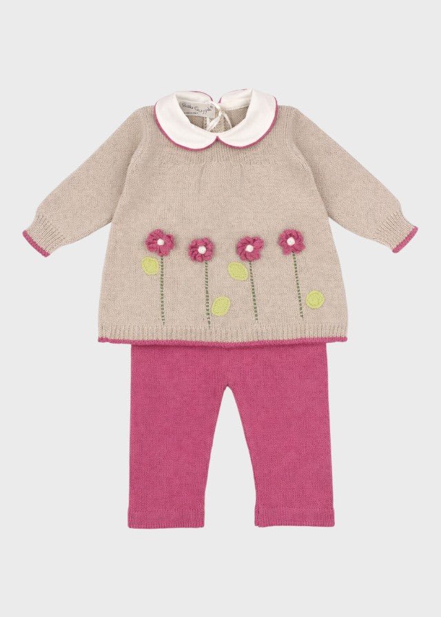 Completo Nascita Margherite Tortora ZULEYA/CN - T corredino e abbigliamento neonato | NANU' BABY