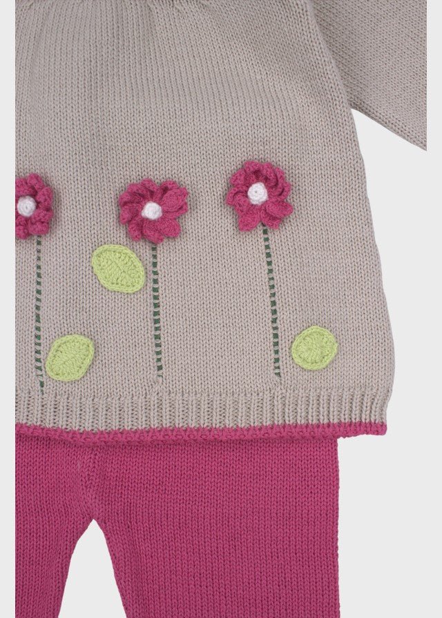 Completo Nascita Margherite Tortora ZULEYA/CN - T corredino e abbigliamento neonato | NANU' BABY