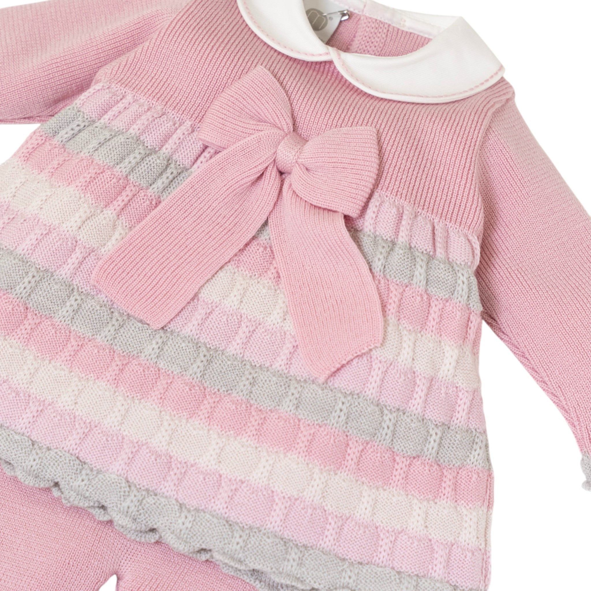 Completo Nascita Neonata Lana Vergine 100% Rosa Cipria Multicolor IN2319/R corredino e abbigliamento neonato | NANU' BABY