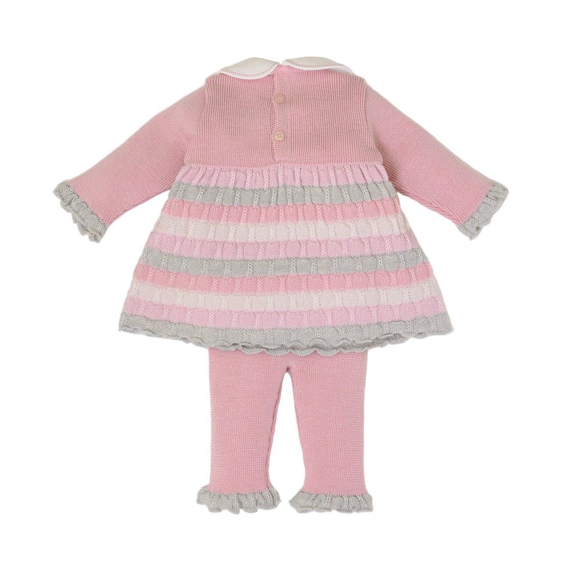 Completo Nascita Neonata Lana Vergine 100% Rosa Cipria Multicolor IN2319/R corredino e abbigliamento neonato | NANU' BABY