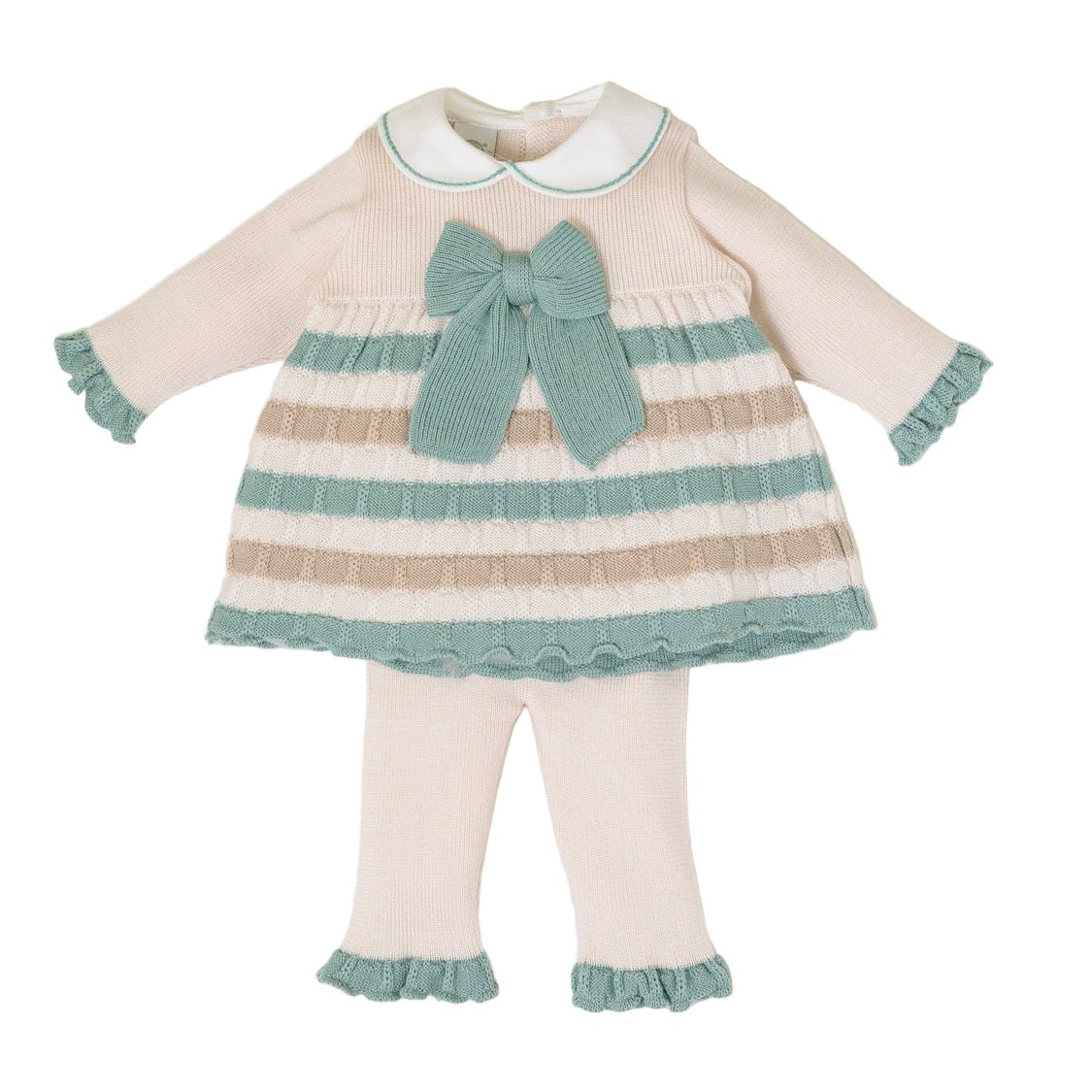 Completo Nascita Neonata Lana Vergine 100% Verde Vaniglia IN2319/V corredino e abbigliamento neonato | NANU' BABY