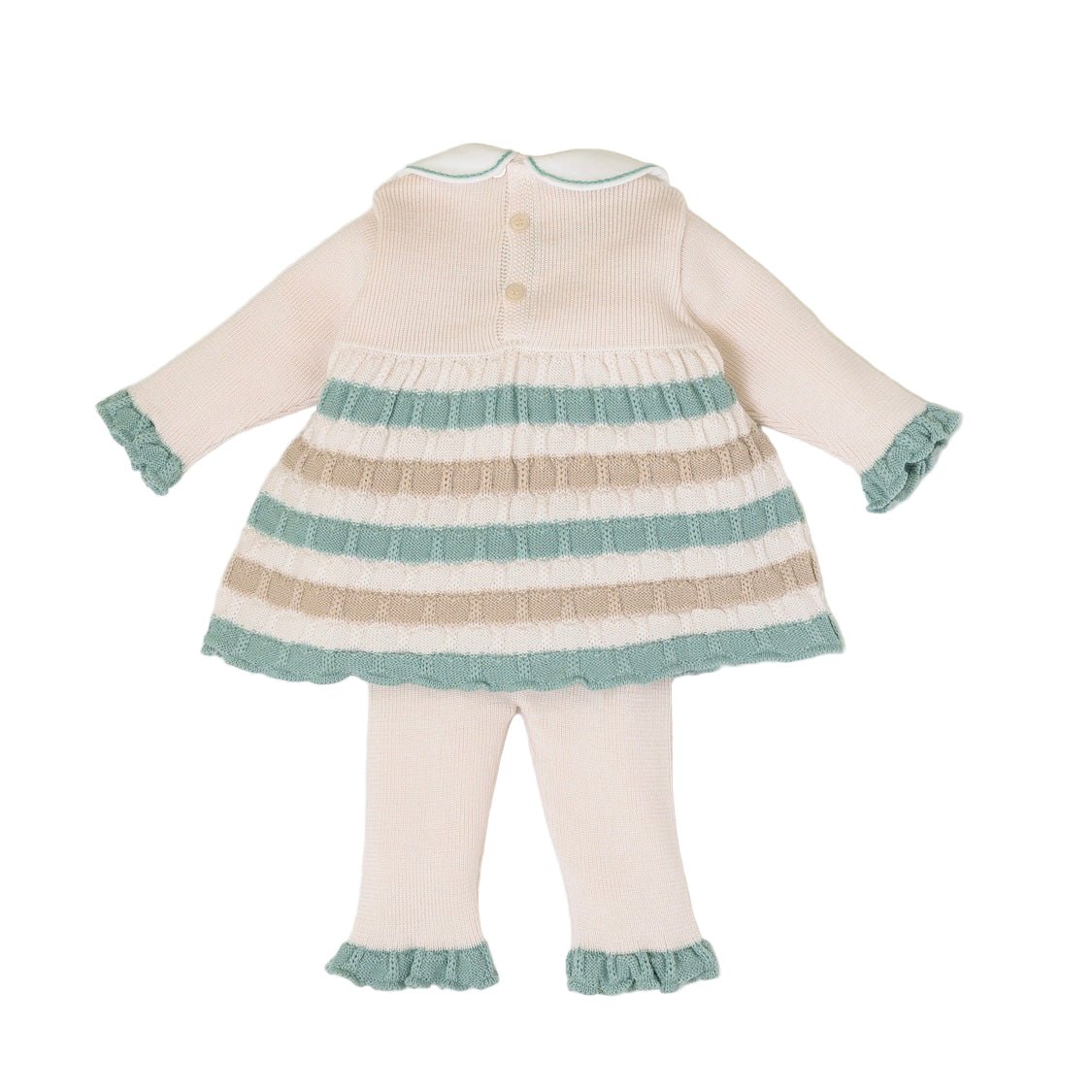 Completo Nascita Neonata Lana Vergine 100% Verde Vaniglia IN2319/V corredino e abbigliamento neonato | NANU' BABY