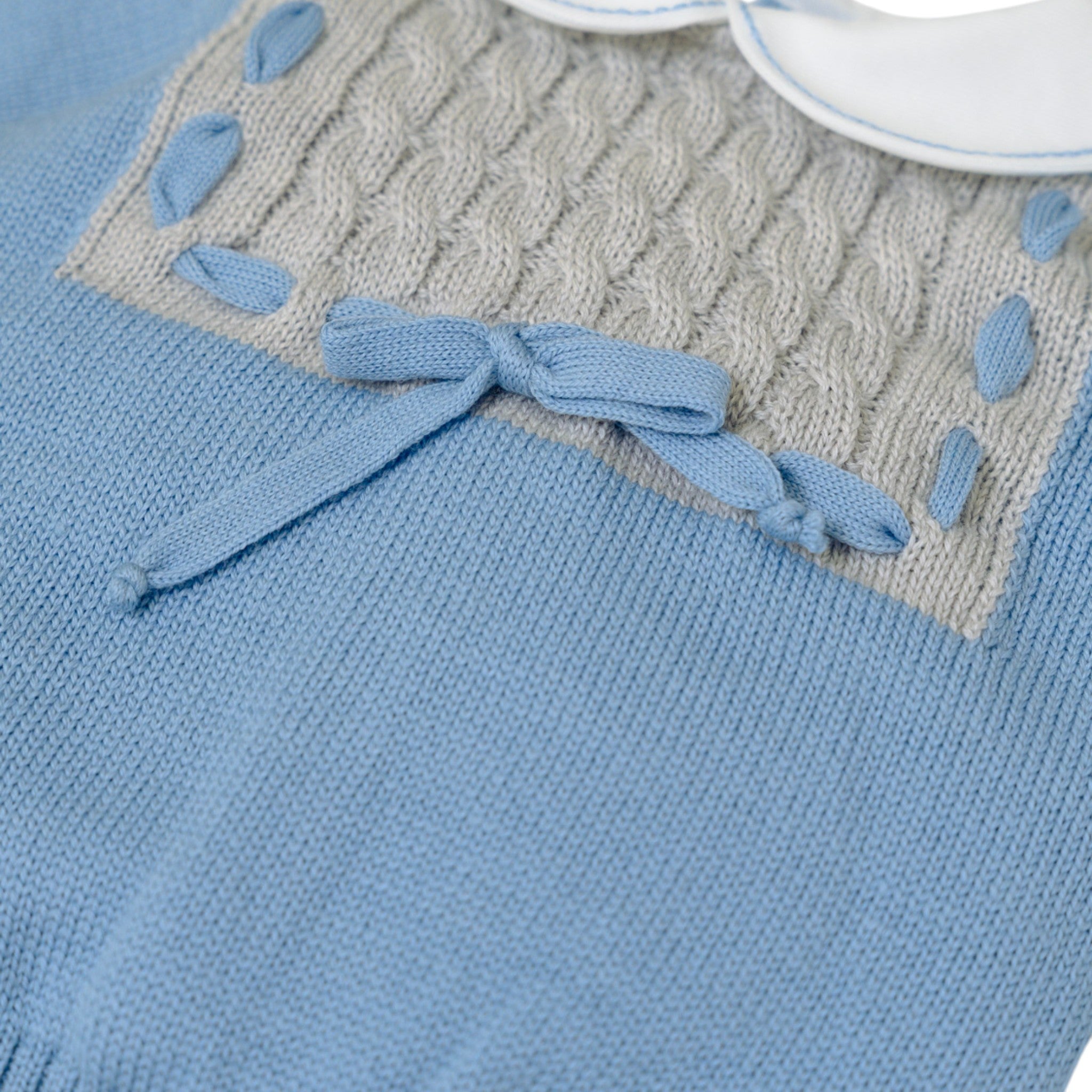 Completo Nascita Neonato Lana Vergine 100% Cielo Polvere Grigio Melange IN6850/C corredino e abbigliamento neonato | NANU' BABY